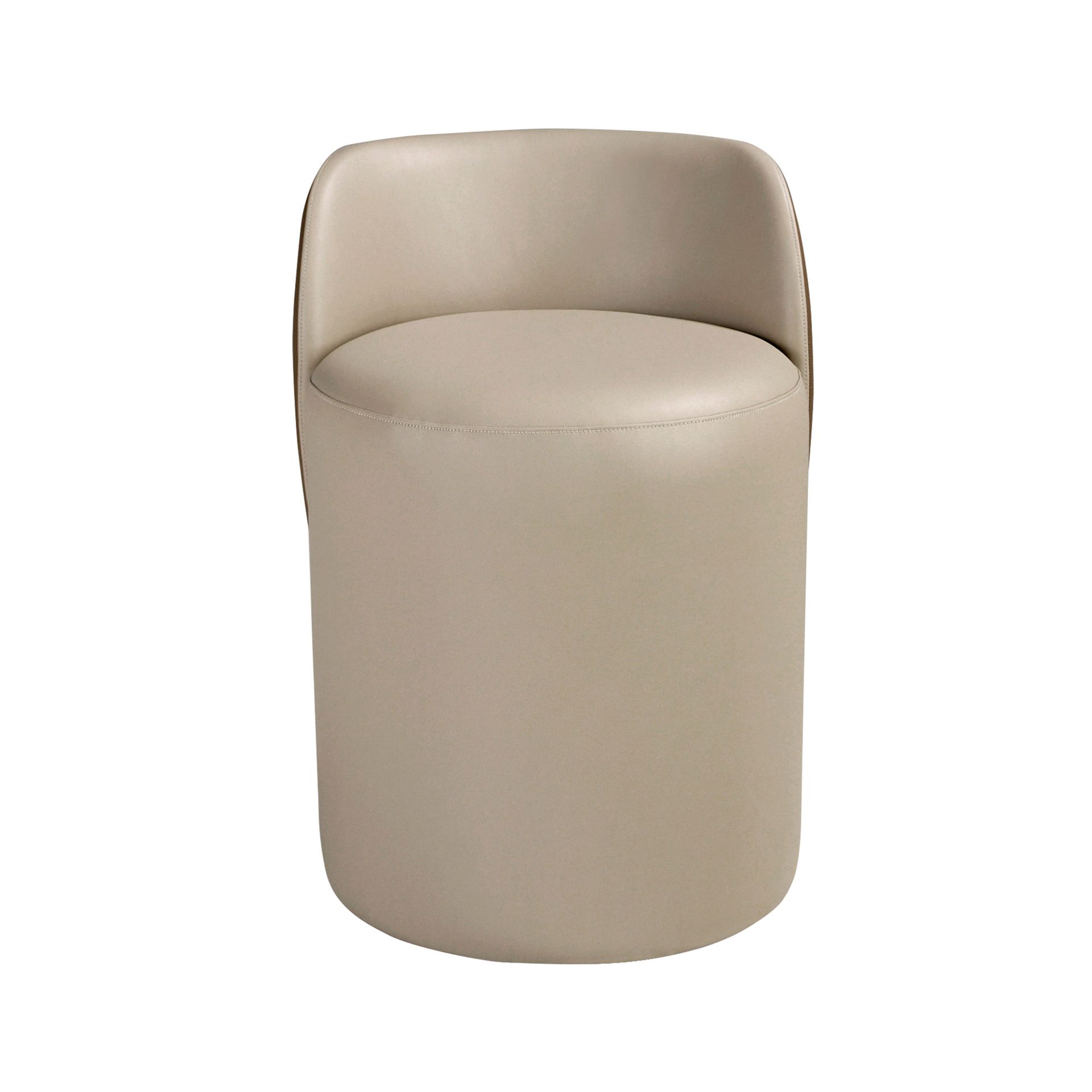 Puff polipiel visón y marrón - Imagen 2