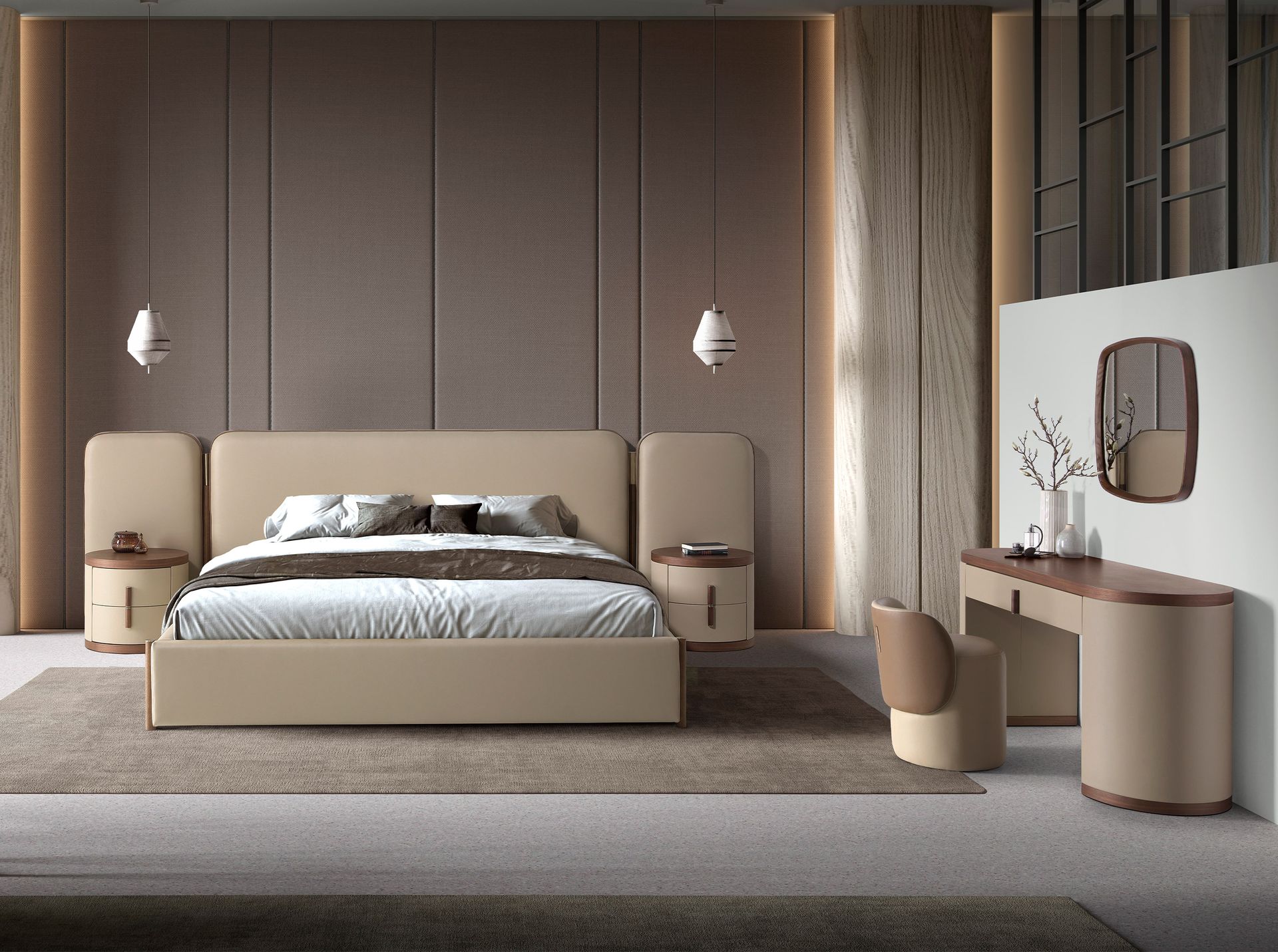 Puff polipiel visón y marrón - Imagen 5