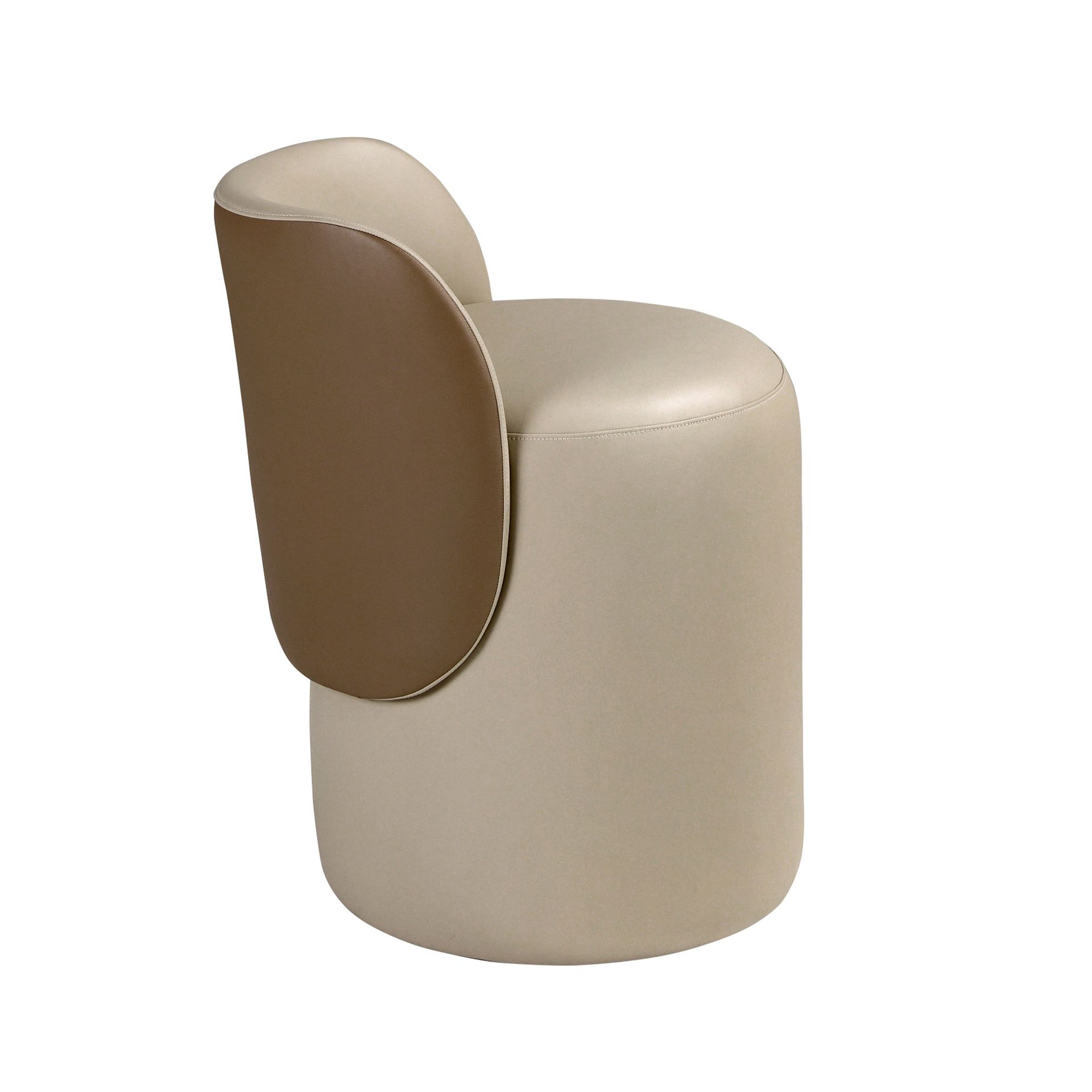 Puff polipiel visón y marrón - Imagen 8