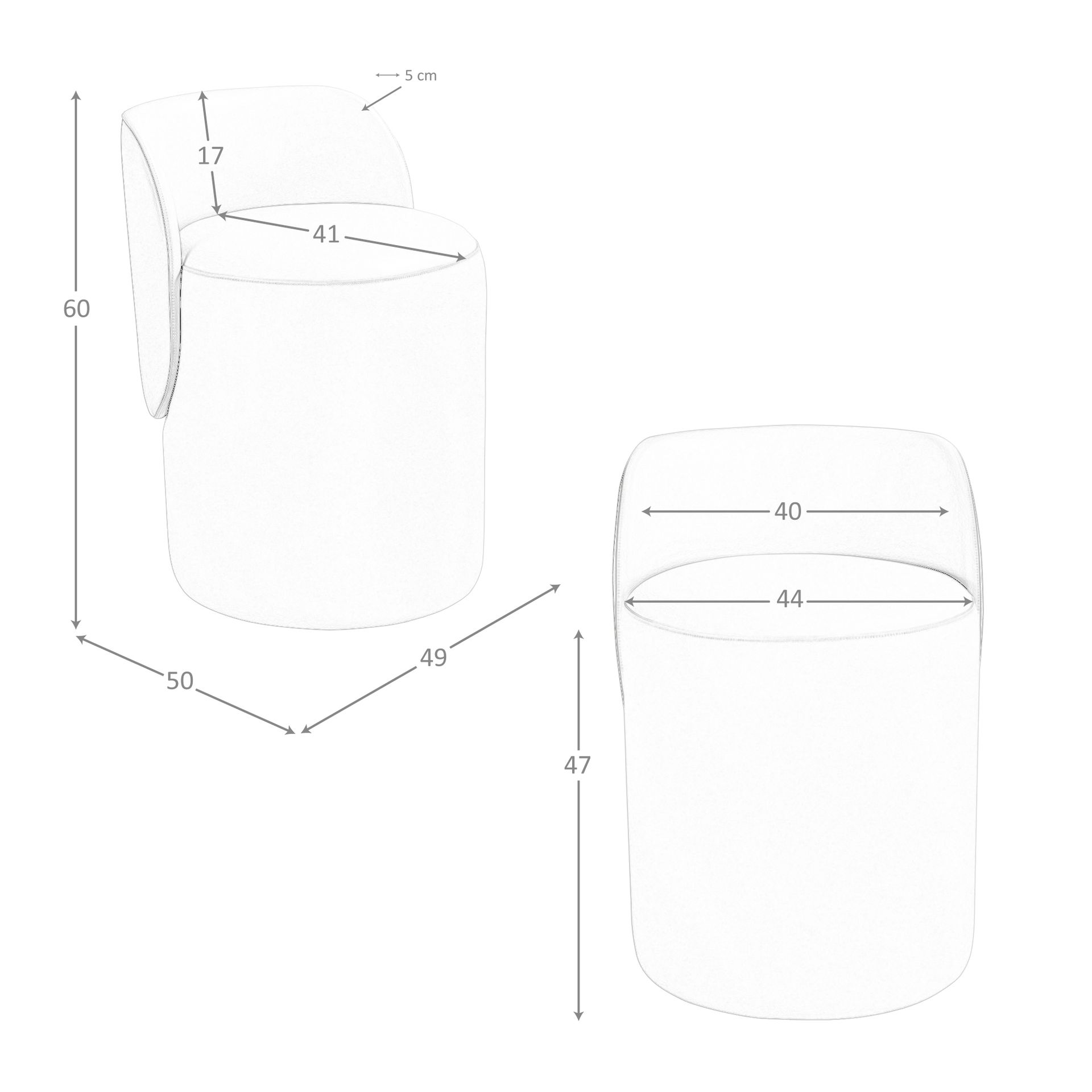 Puff polipiel visón y marrón - Imagen 9