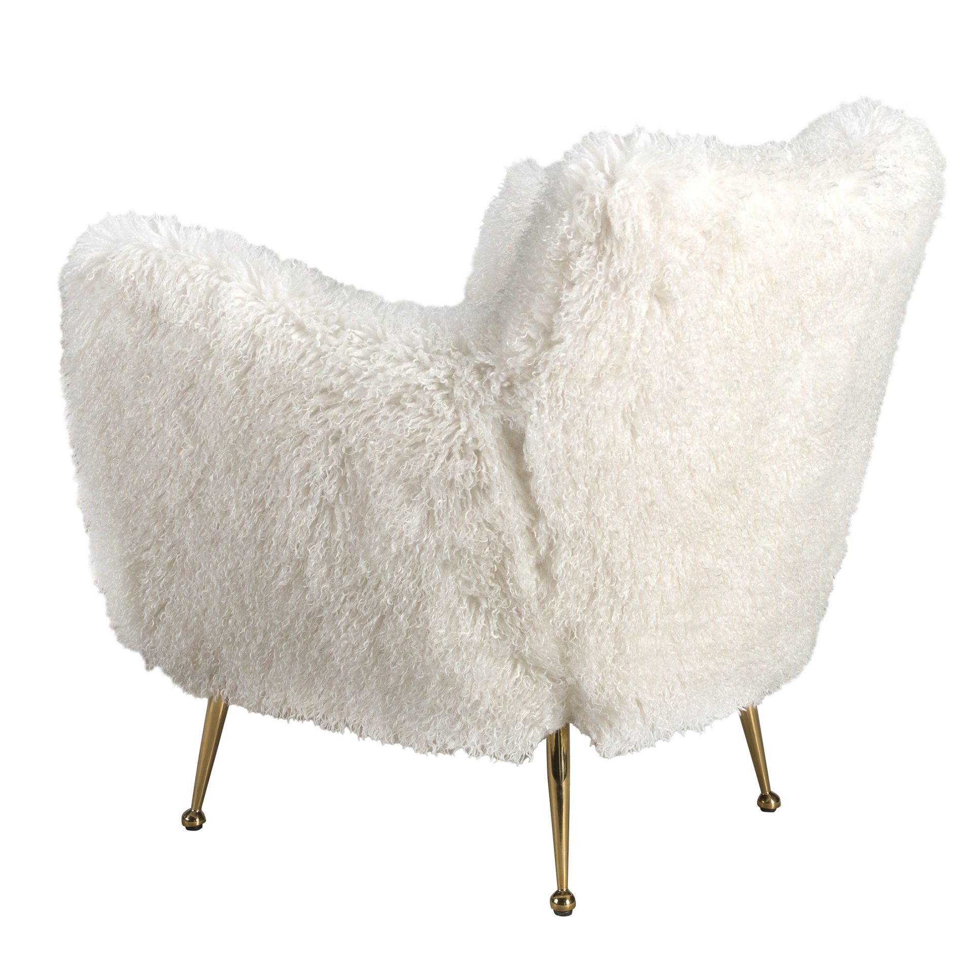 Sillón tela pelo largo blanco - Imagen 6