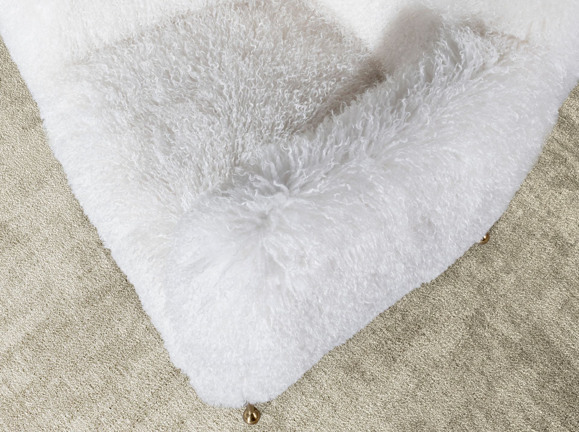 Sillón tela pelo largo blanco - Imagen 7