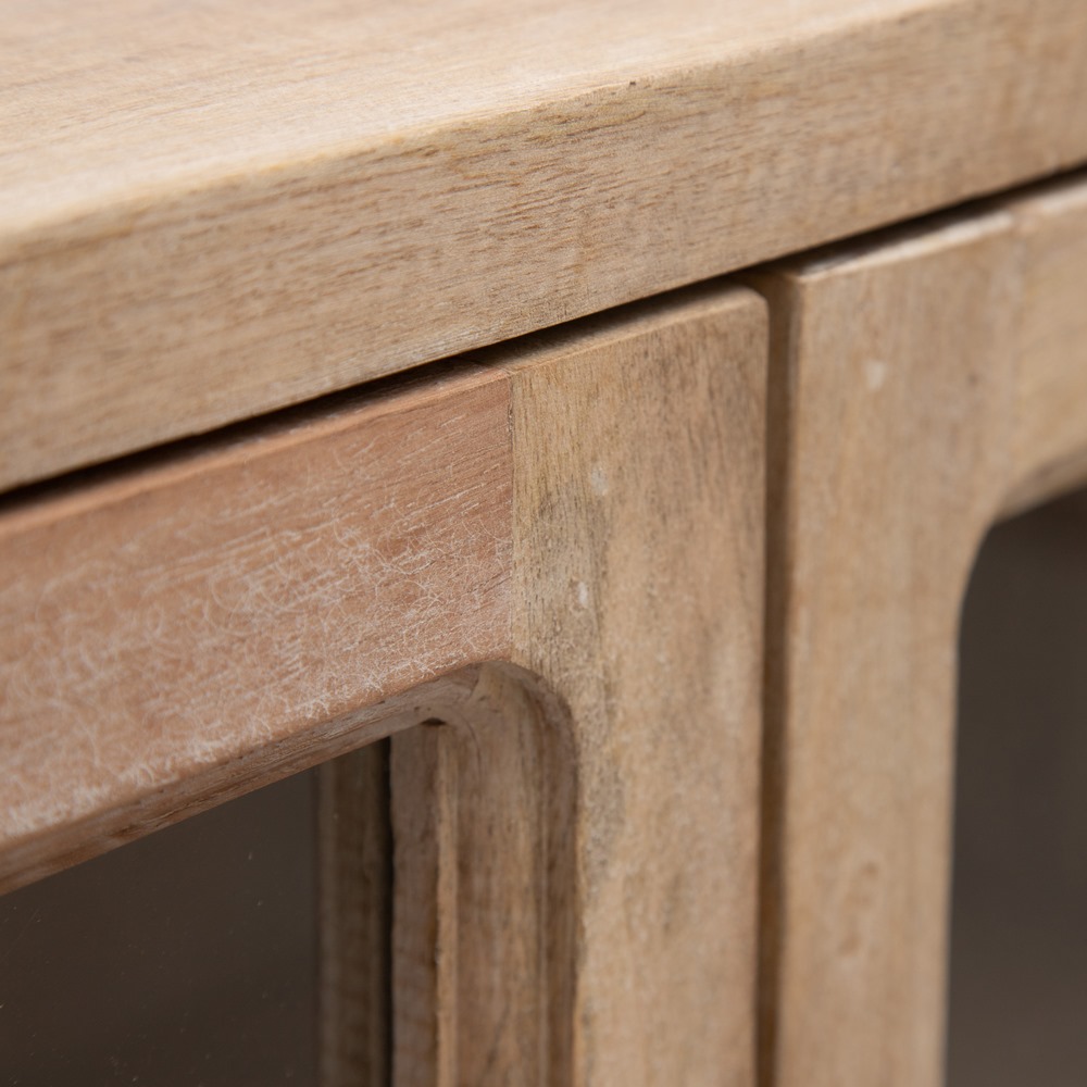 APARADOR BLANCO ROZADO MADERA DE MANGO 160 X 35 X 71 CM - Imagen 3