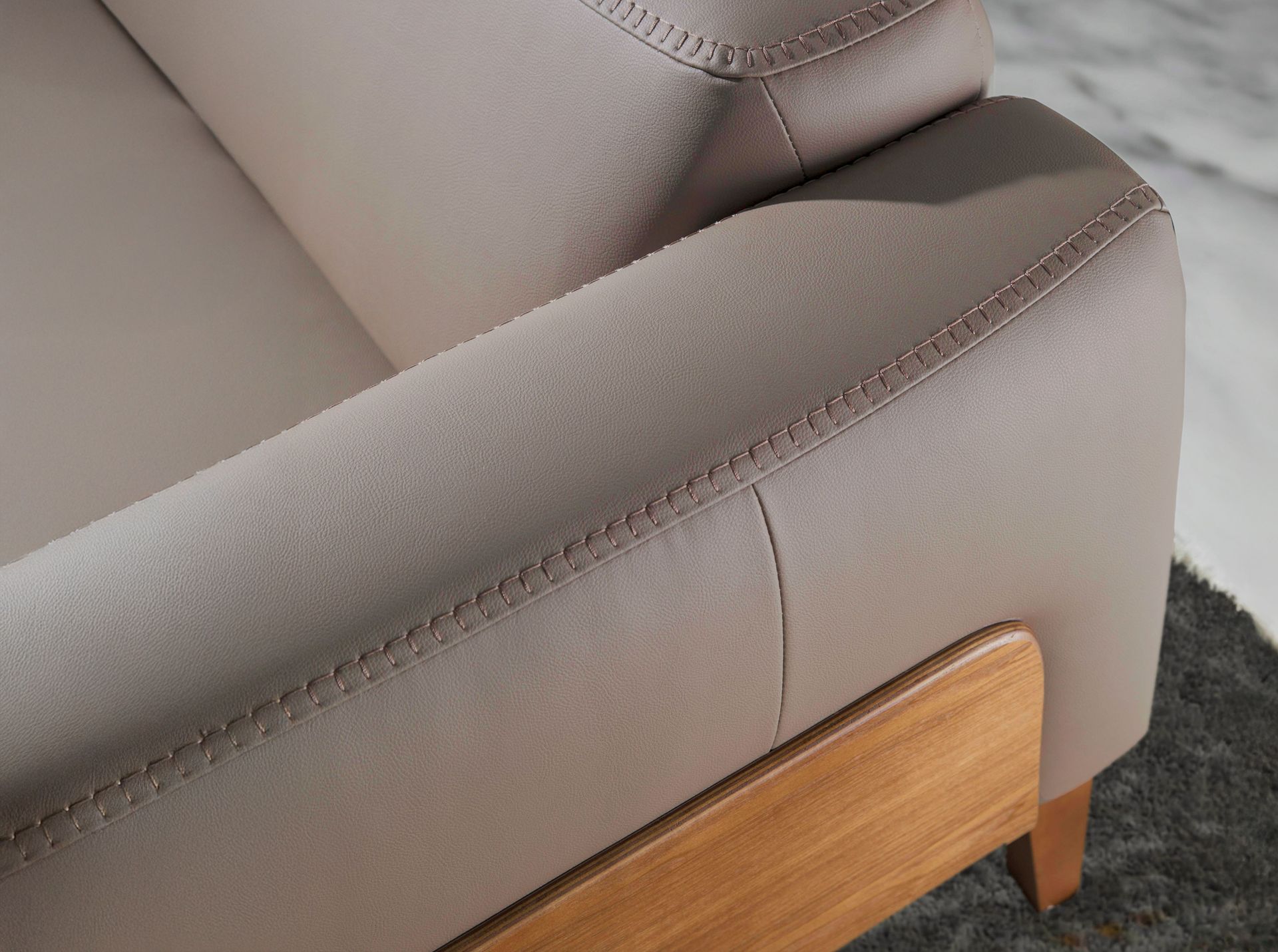 Sofá 2 plazas piel visón - Imagen 7