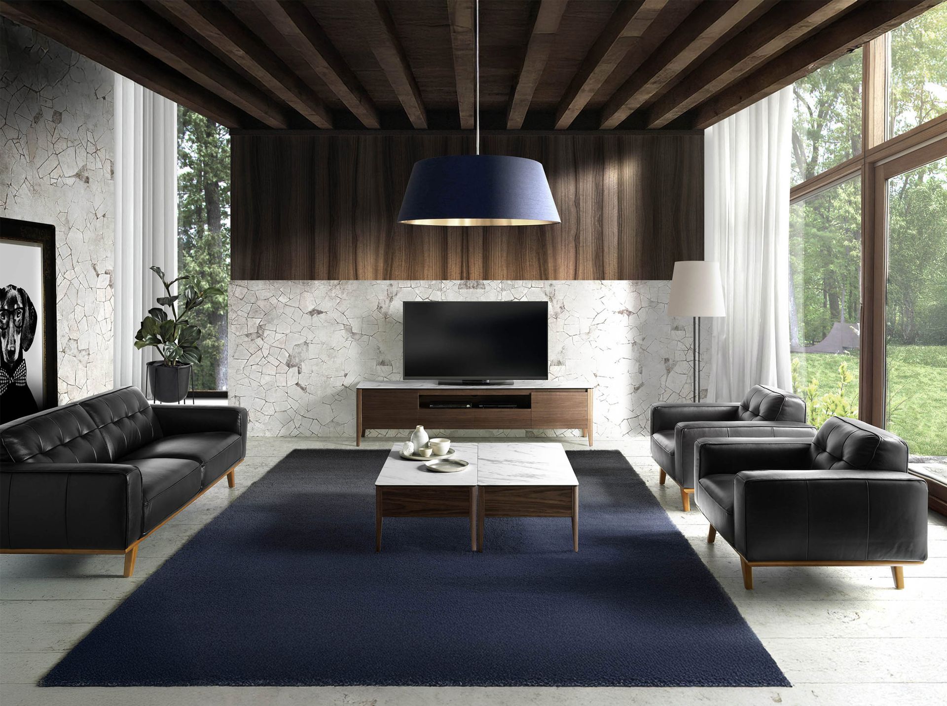 Sofá Chester 2 plazas piel negro - Imagen 4