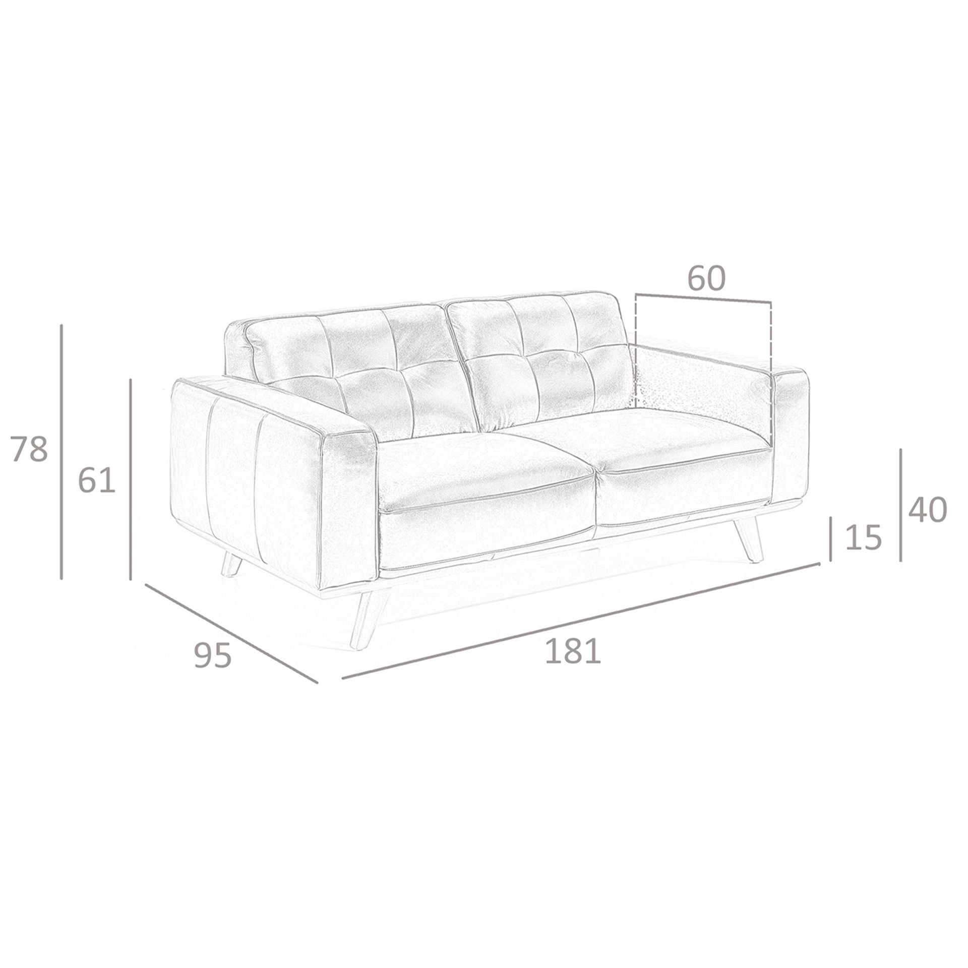 Sofá Chester 2 plazas piel negro - Imagen 8