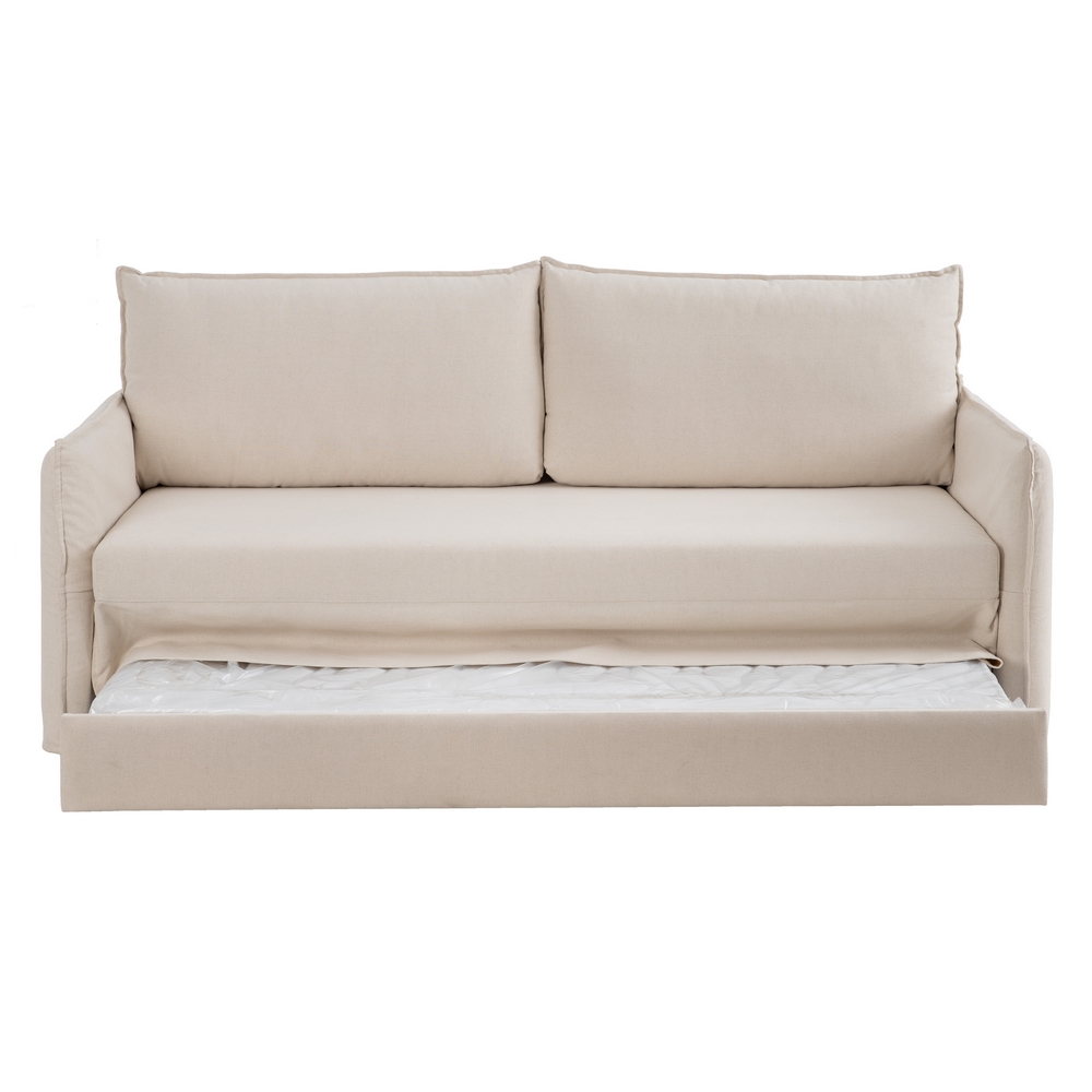 SOFÁ-CAMA NIDO BEIGE TEJIDO SALÓN 215 X 100 X 97 CM - Imagen 4