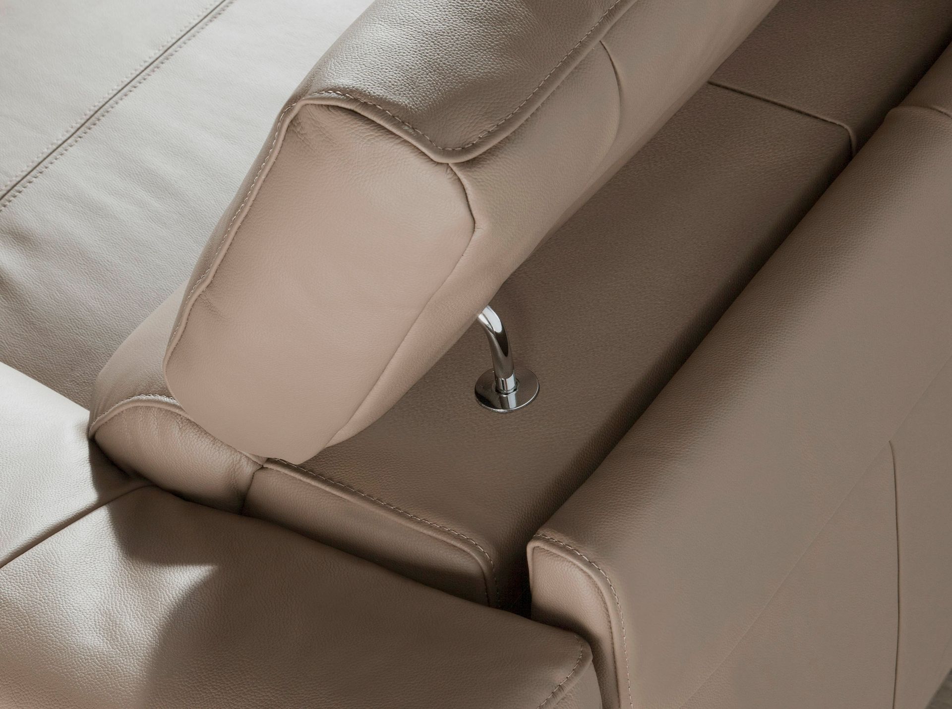 Sofá chaise longue relax izquierda piel visón - Imagen 5