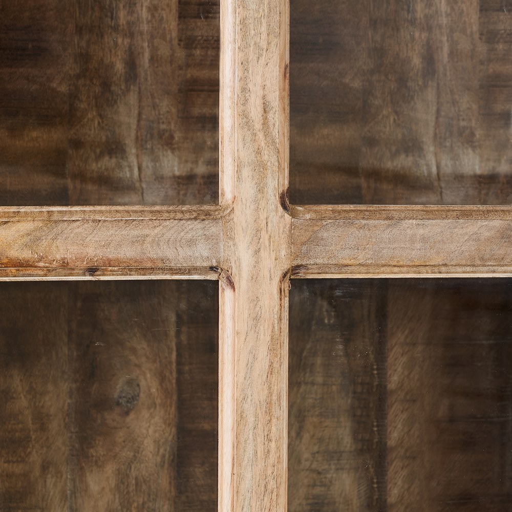 VITRINA BLANCO ROZADO MADERA DE MANGO 60 X 35,50 X 157,50 CM - Imagen 4