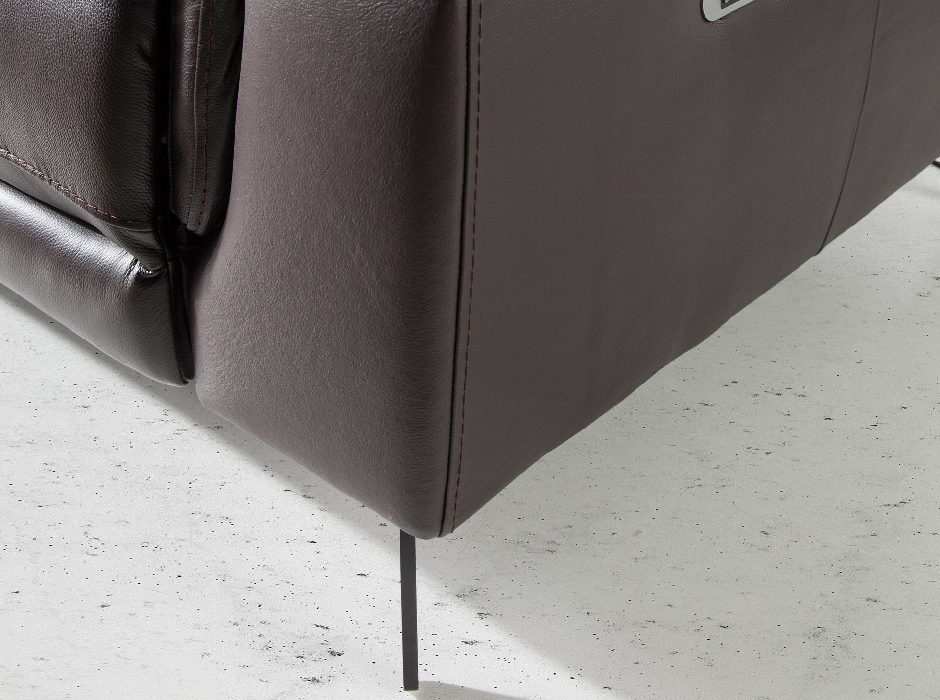 Sofá relax 2 plazas piel marrón chocolate - Imagen 5