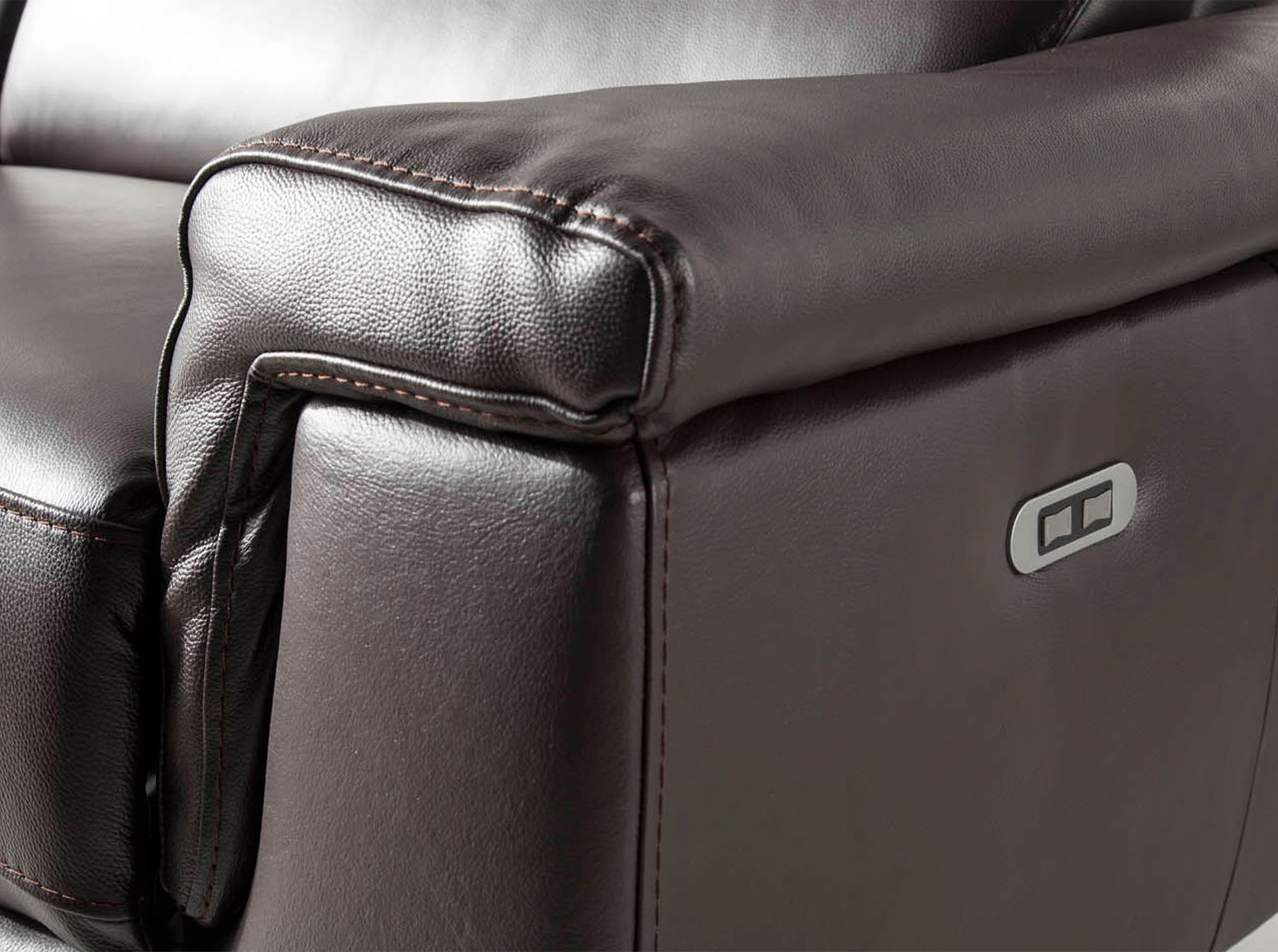 Sofá relax 2 plazas piel marrón chocolate - Imagen 7