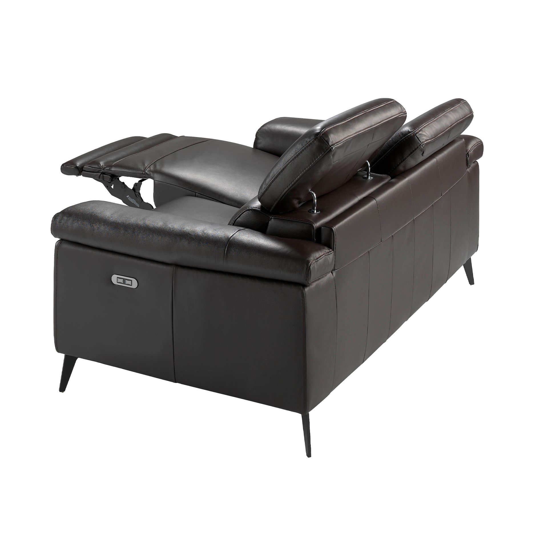 Sofá relax 2 plazas piel marrón chocolate - Imagen 8