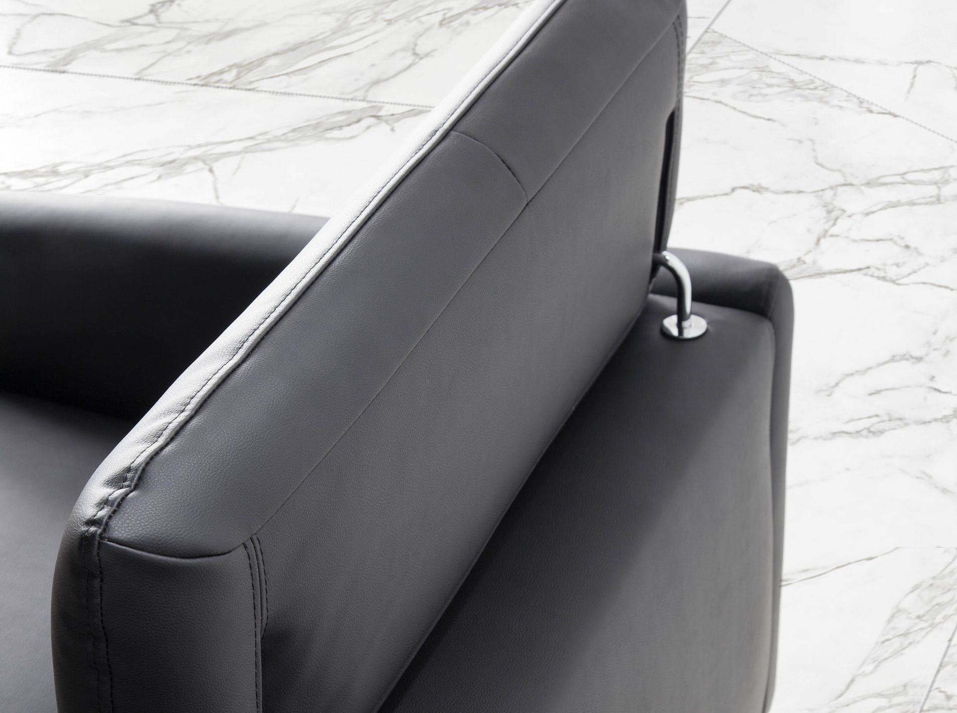 Sofá 3 plazas piel negro - Imagen 7