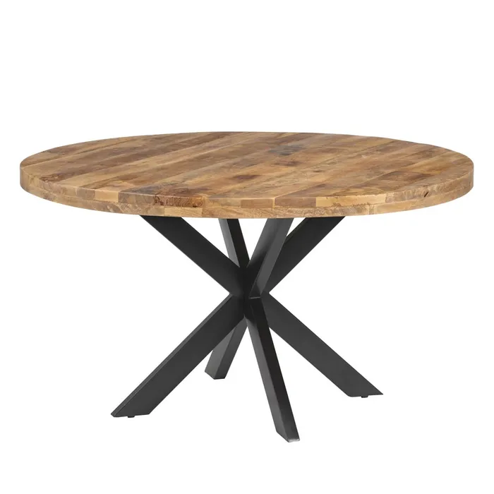 Mesa comedor natural negro madera hierro Pepita - Varios tamaños