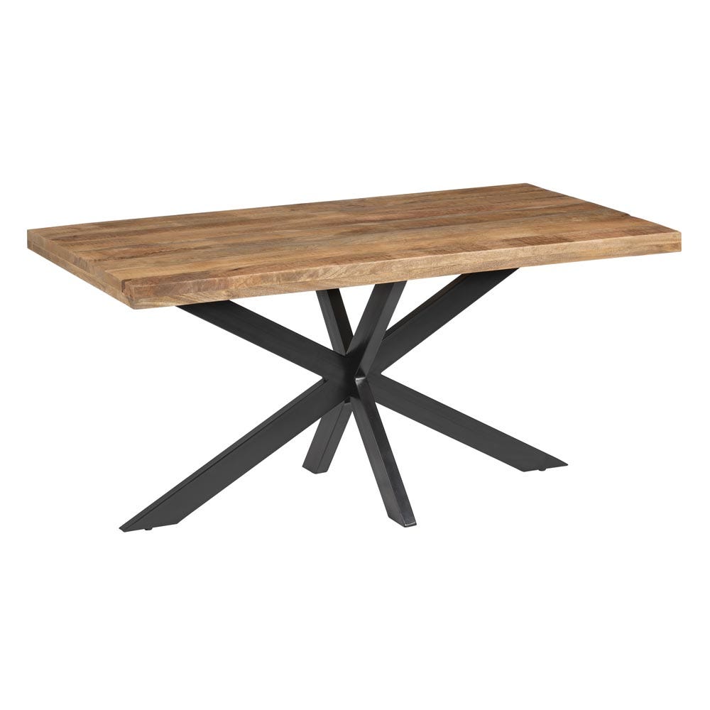 MESA COMEDOR NATURAL-NEGRO MADERA-HIERRO 180 X 90 X 79 CM