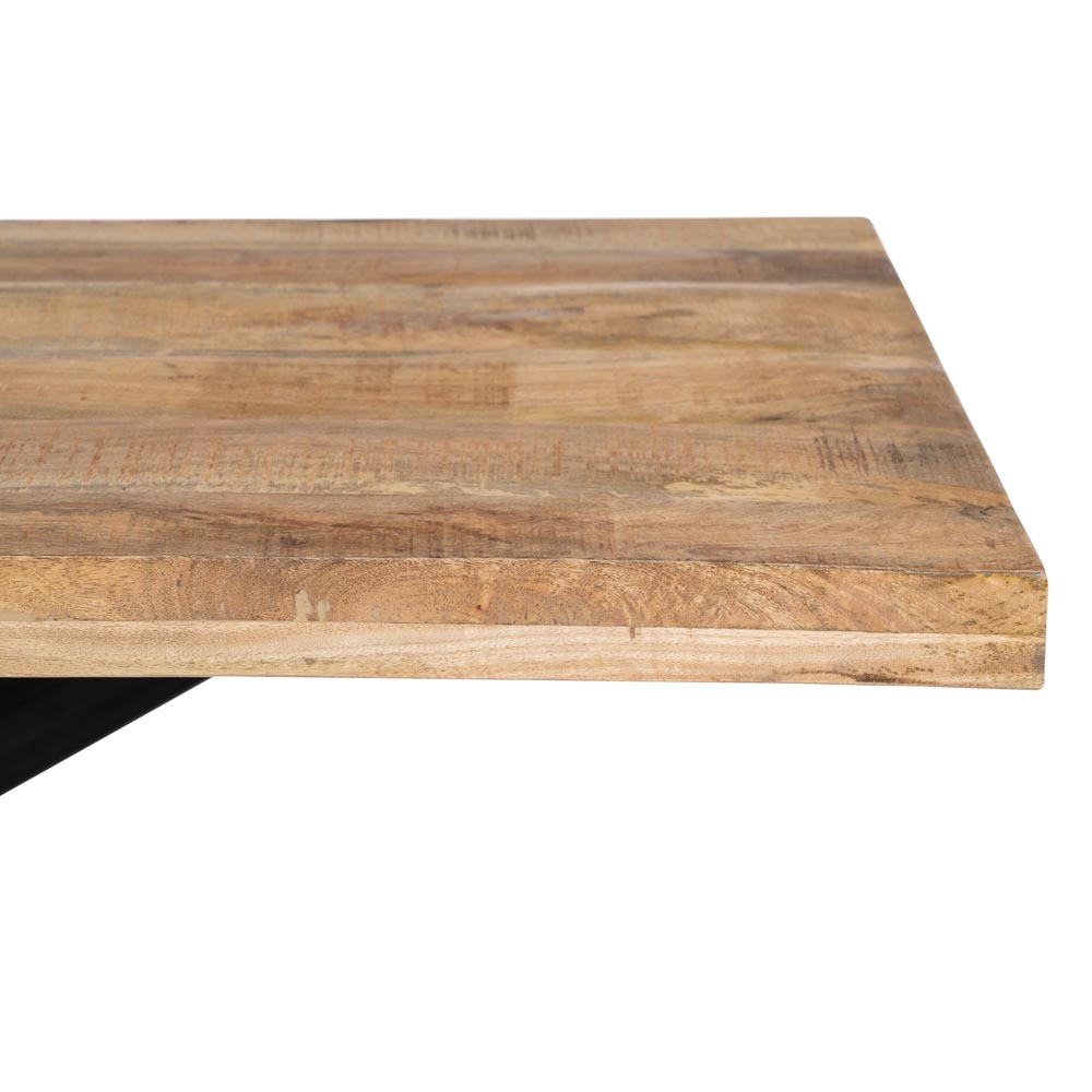 MESA COMEDOR NATURAL-NEGRO MADERA-HIERRO 180 X 90 X 79 CM - Imagen 3
