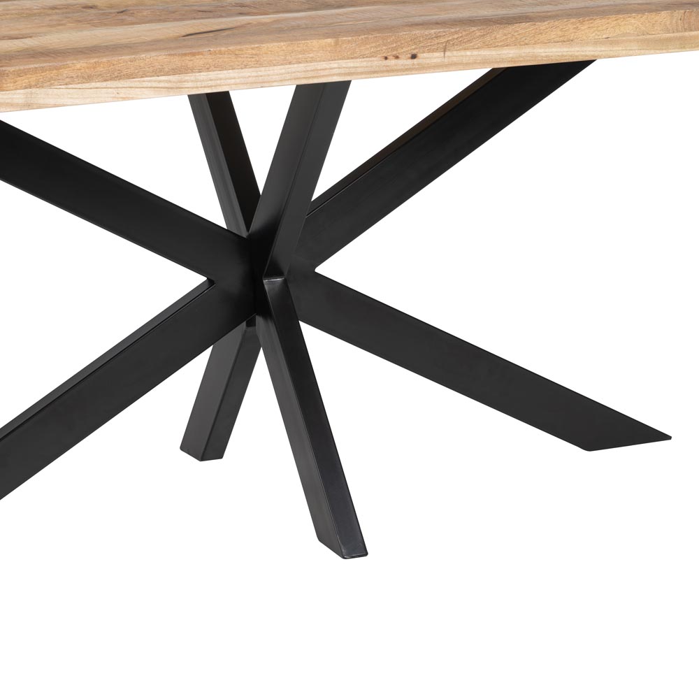 MESA COMEDOR NATURAL-NEGRO MADERA-HIERRO 180 X 90 X 79 CM - Imagen 5