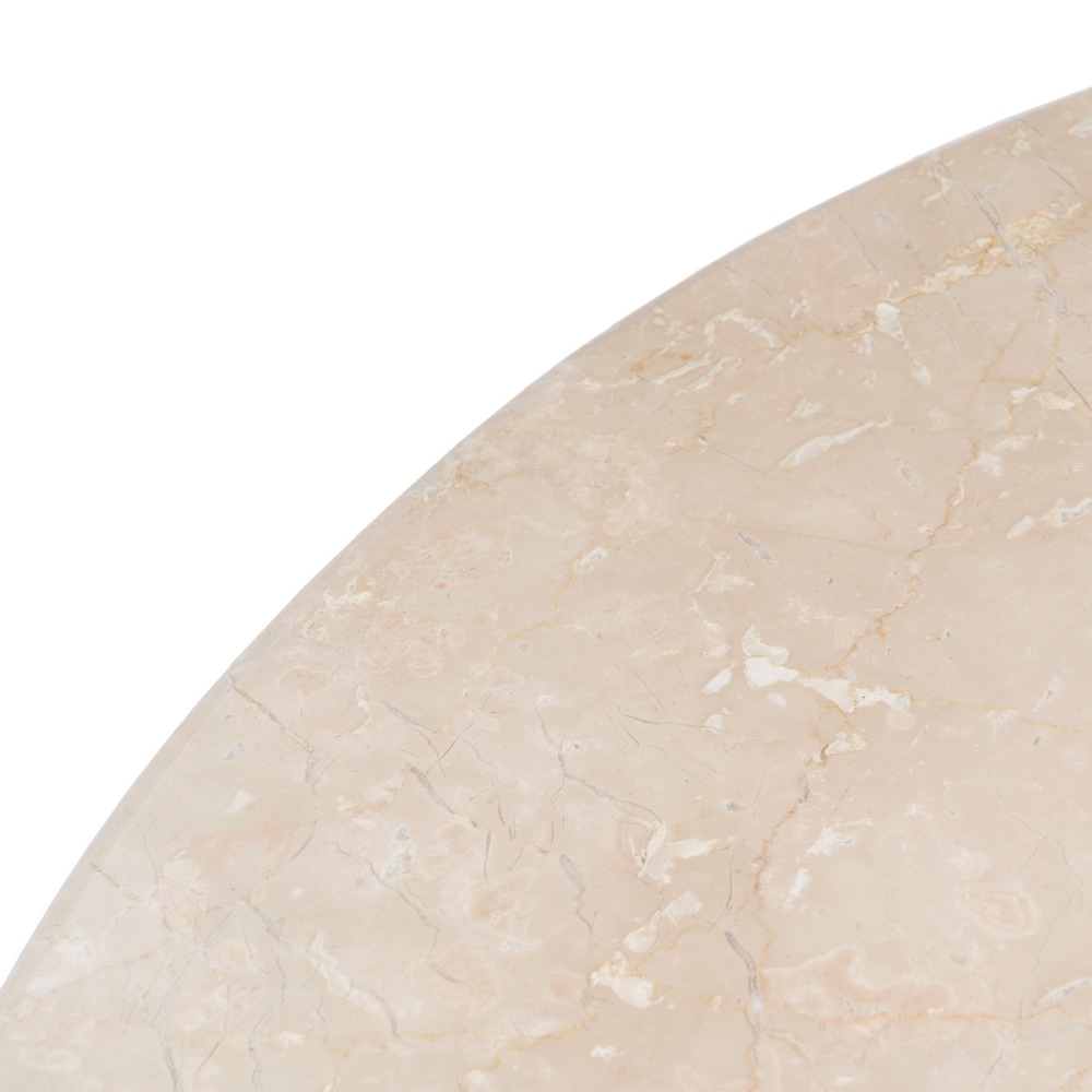 MESA COMEDOR NATURAL-CREMA MÁRMOL/MADERA 120 X 120 X 74 CM - Imagen 2