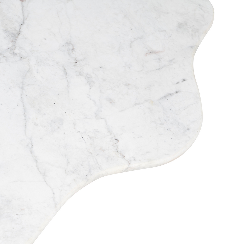 MESA CENTRO BLANCO-NATURAL MÁRMOL/MADERA 135 X 80 X 35 CM - Imagen 5