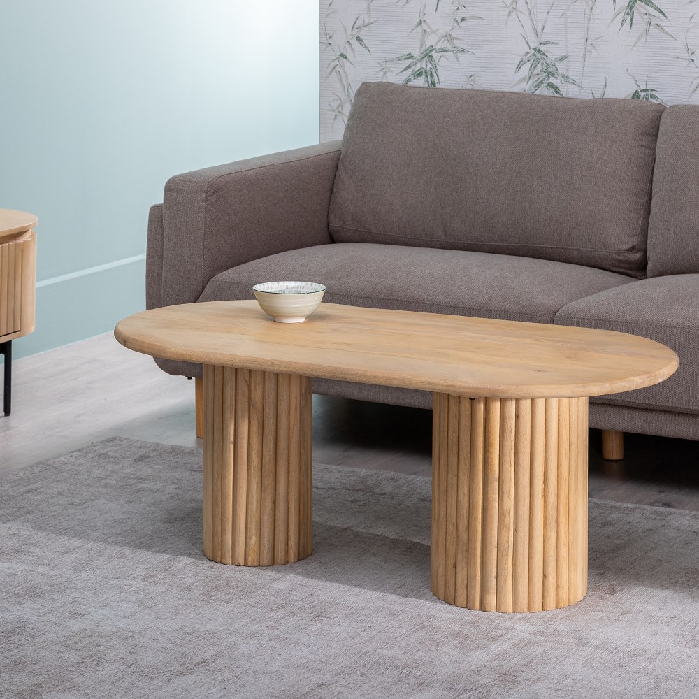 MESA CENTRO NATURAL MADERA DE MANGO 120 X 60 X 45 CM