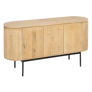 APARADOR NATURAL-NEGRO MADERA-HIERRO 140 X 40 X 75 CM