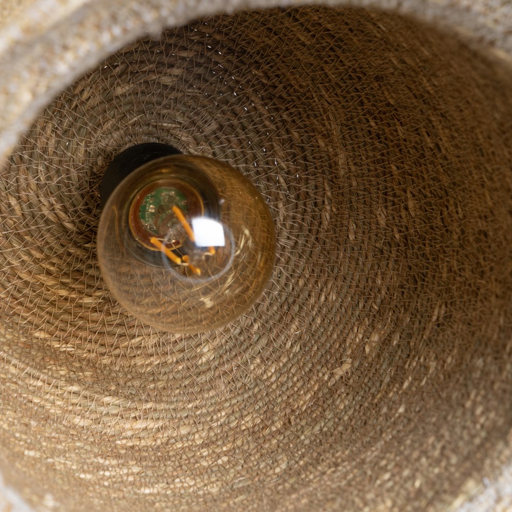 LÁMPARA TECHO FIBRA NATURAL ILUMINACIÓN 20 X 20 X 24 CM - Imagen 5