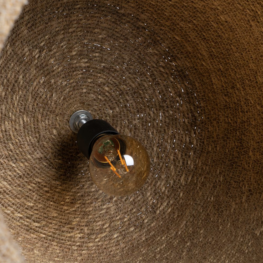 LÁMPARA TECHO FIBRA NATURAL ILUMINACIÓN 36 X 36 X 39 CM - Imagen 5