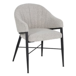 SILLA BRAZOS GRIS TEJIDO-METAL SALÓN 56 X 61 X 82 CM