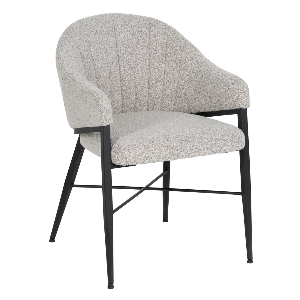 SILLA BRAZOS GRIS TEJIDO-METAL SALÓN 56 X 61 X 82 CM