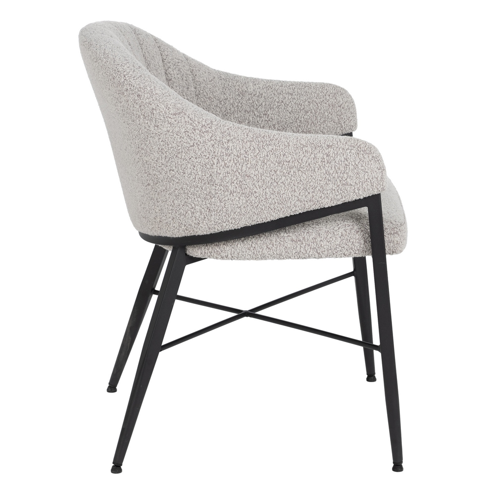 SILLA BRAZOS GRIS TEJIDO-METAL SALÓN 56 X 61 X 82 CM - Imagen 2