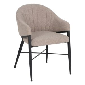 SILLA BRAZOS BEIGE TEJIDO-METAL SALÓN 56 X 61 X 82 CM