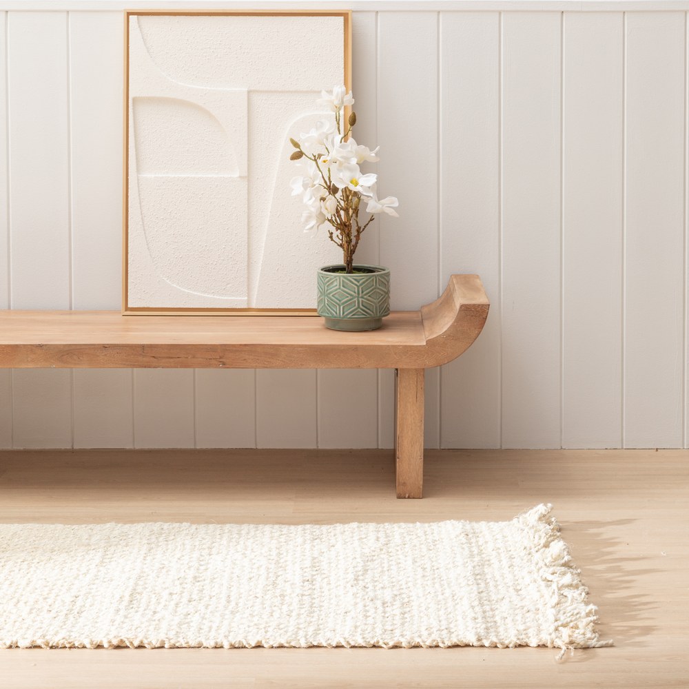 ALFOMBRA CREMA YUTE ALTEA DECORACIÓN 70 X 170 CM - Imagen 2