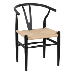 SILLA NEGRO-NATURAL METAL SALÓN 54 X 53 X 75 CM