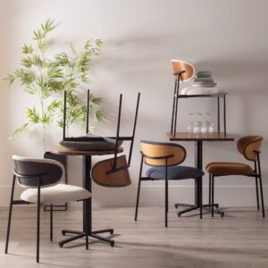 SILLA AZUL TEJIDO-METAL SALÓN 50 X 54 X 73