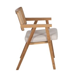 SILLA BRAZOS NATURAL MADERA / FIBRA 56 X 55 X 81 CM