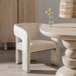 SILLA BEIGE TEJIDO SALÓN 69 X 66 X 73 CM