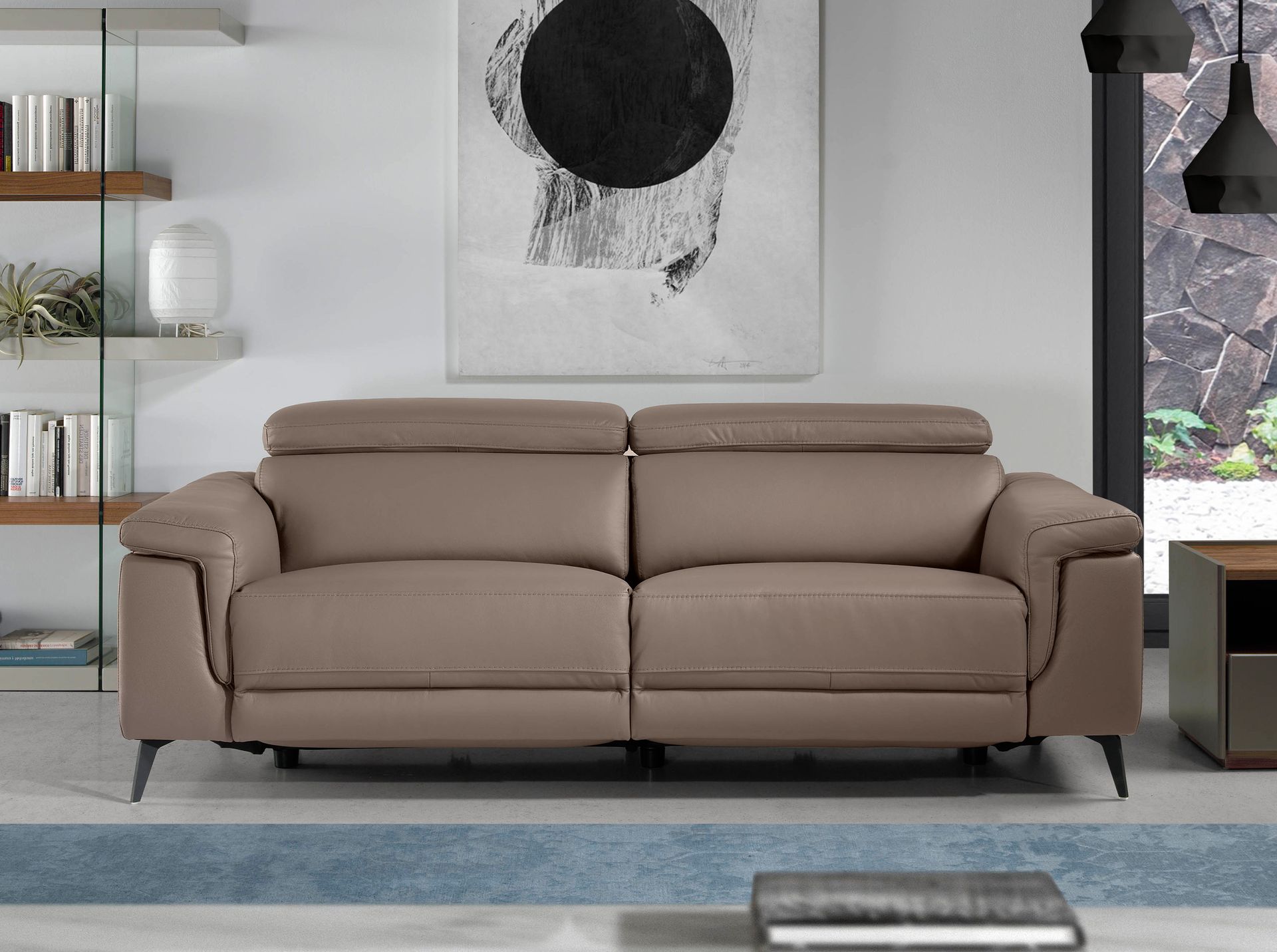 Sofá relax 3 plazas piel visón - Imagen 3