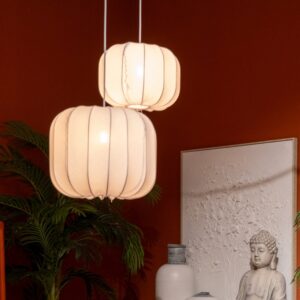 LÁMPARA TECHO BLANCO TEJIDO 31 X 31 X 24 CM