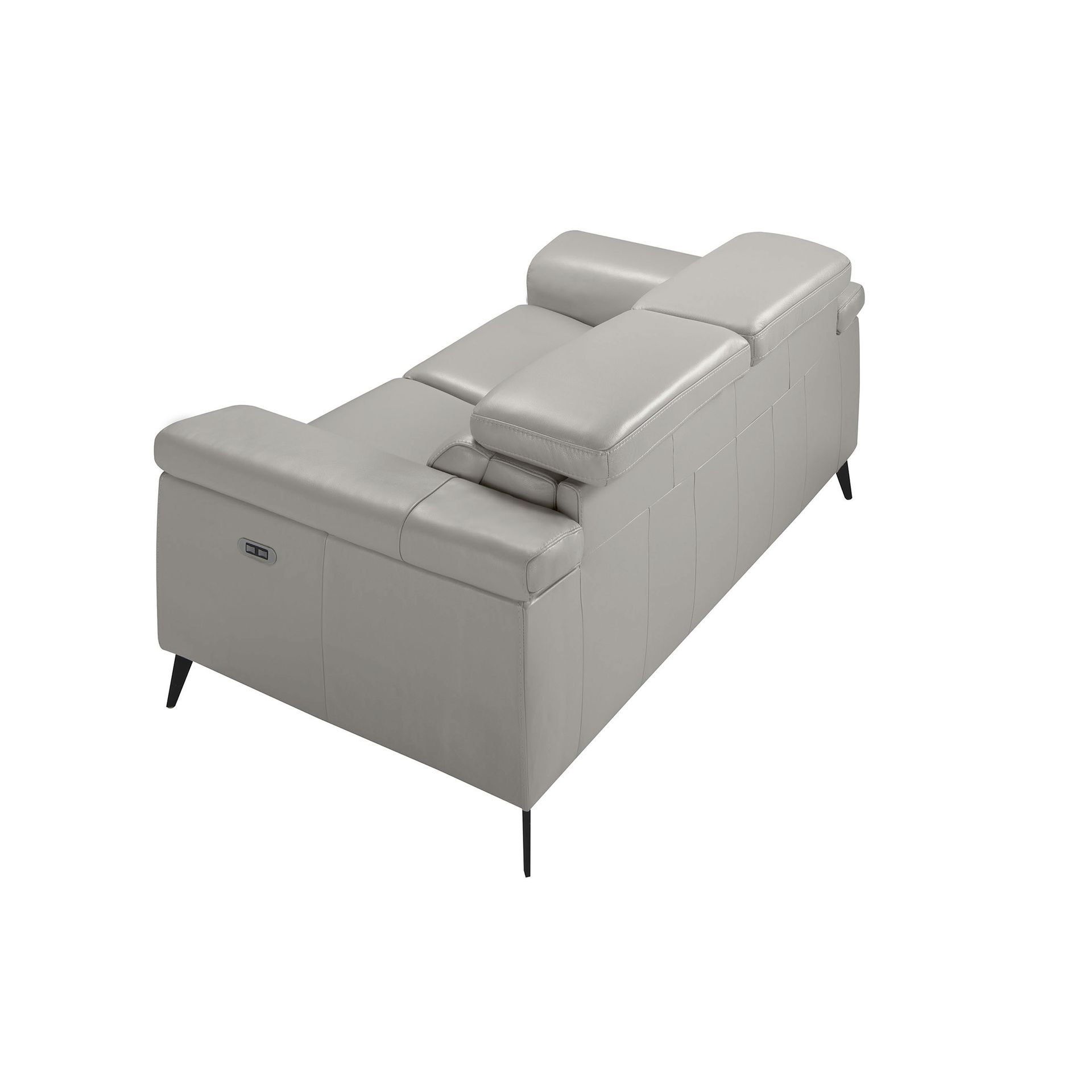 Sofá relax 2 plazas piel gris - Imagen 8