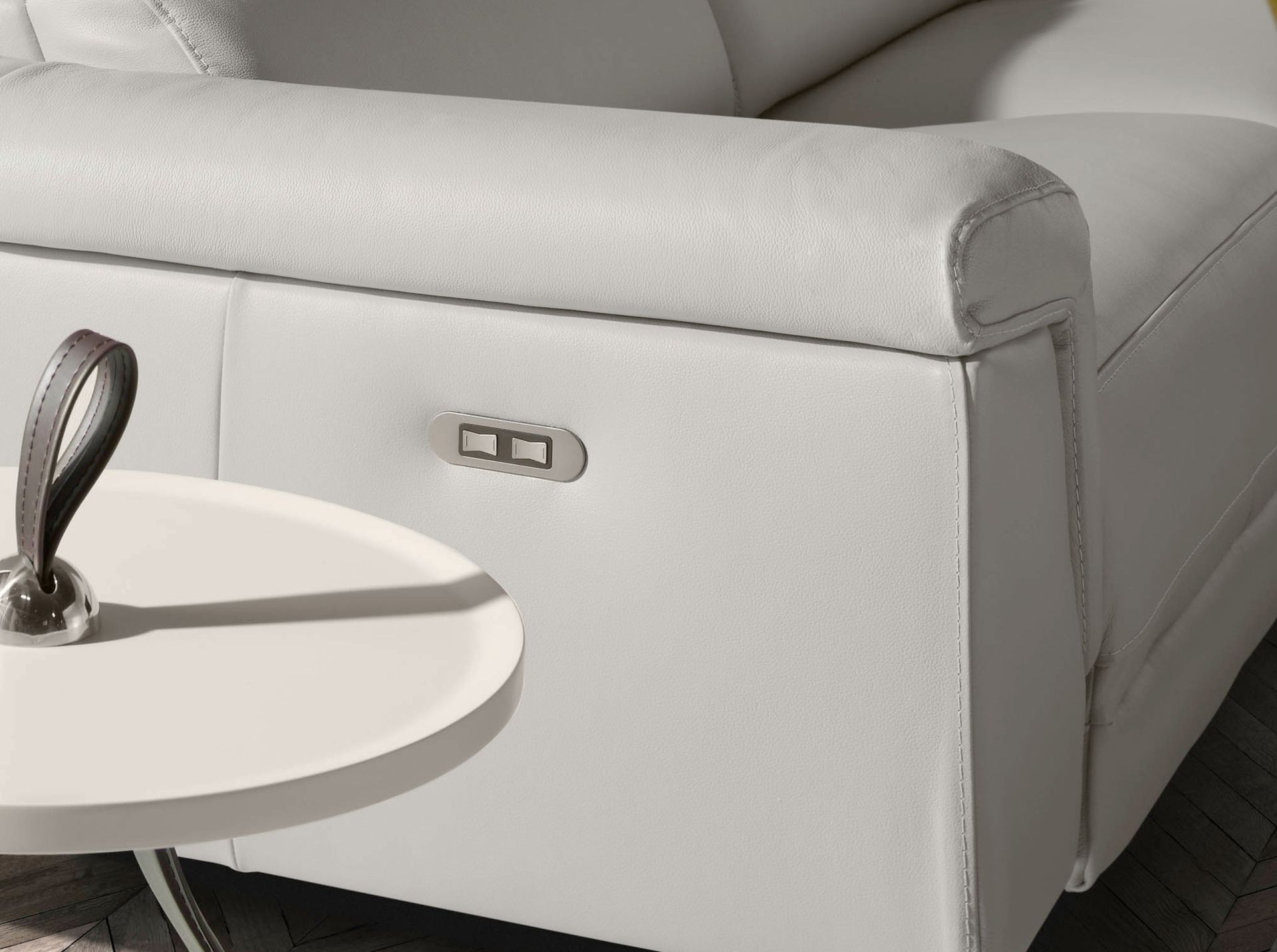 Sofá relax 3 plazas piel gris - Imagen 7