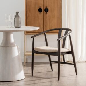 SILLA NEGRO TEJIDO-MADERA SALÓN 56