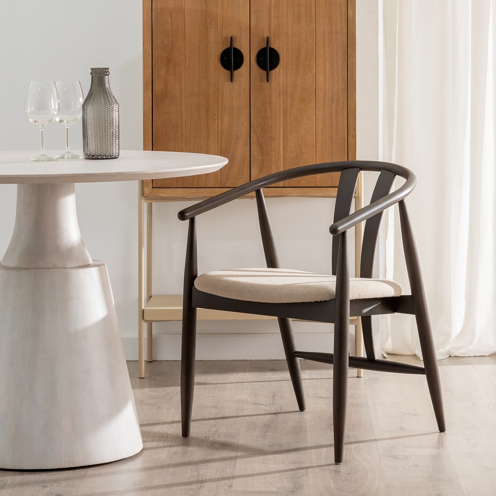 SILLA NEGRO TEJIDO-MADERA SALÓN 56