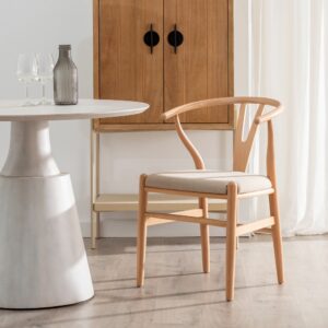 SILLA NATURAL TEJIDO-MADERA SALÓN 53 X 55 X 80 CM