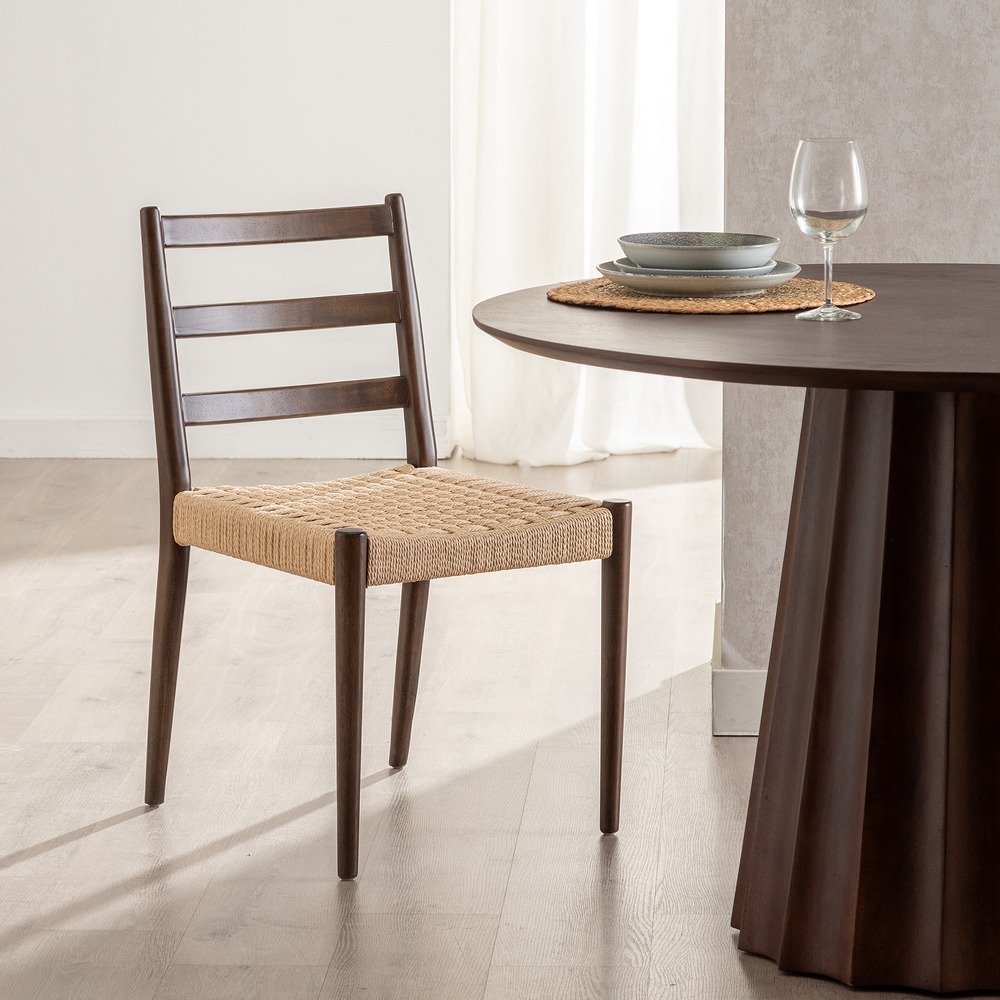 SILLA MARRÓN MADERA / FIBRA SALÓN 44 X 50 X 80 CM