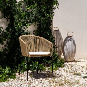 SILLA NATURAL PE-ACERO SALÓN 55 X 54 X 79 CM