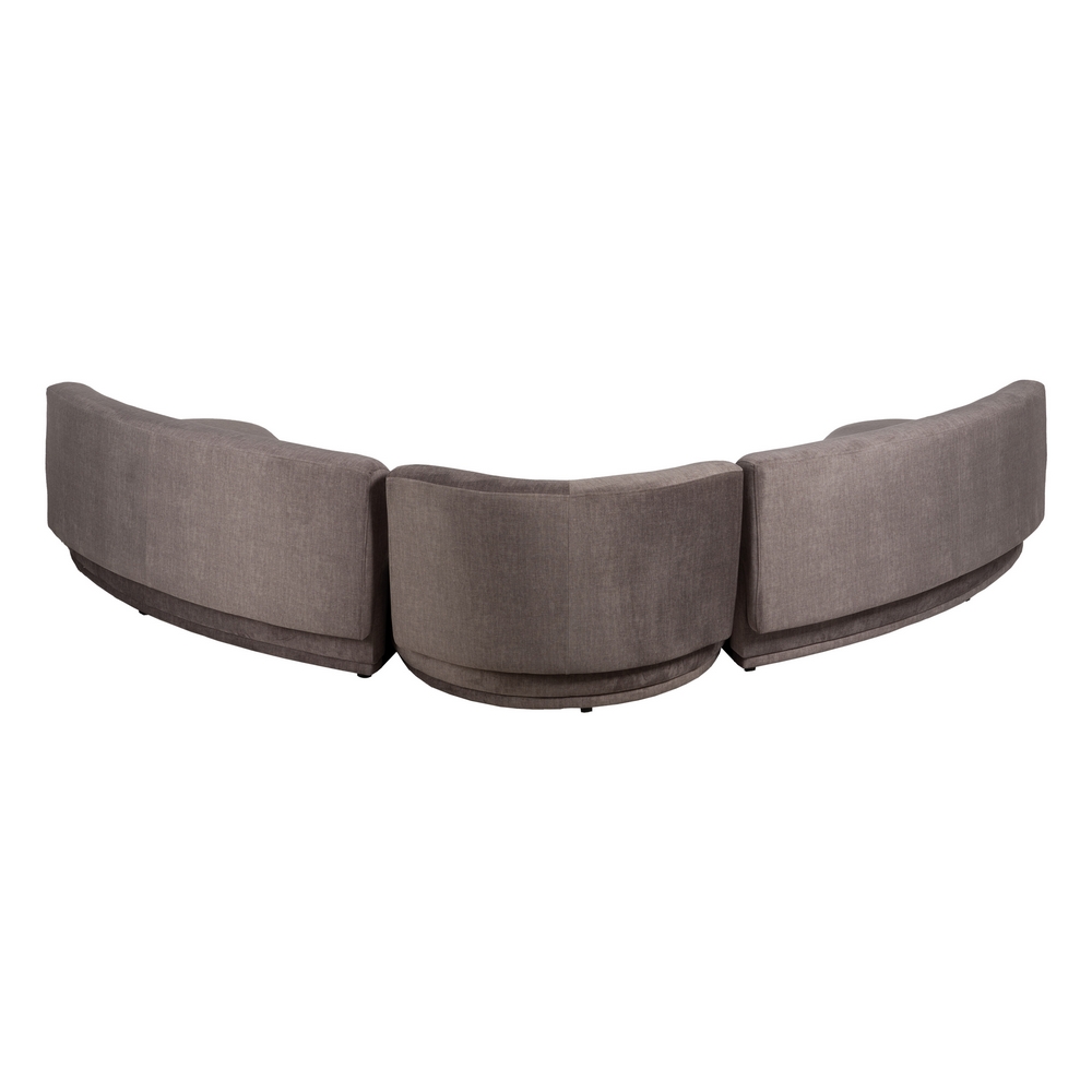 SOFÁ 3 PIEZAS GRIS TEJIDO SALÓN 405 X 112 X 70 CM - Imagen 3