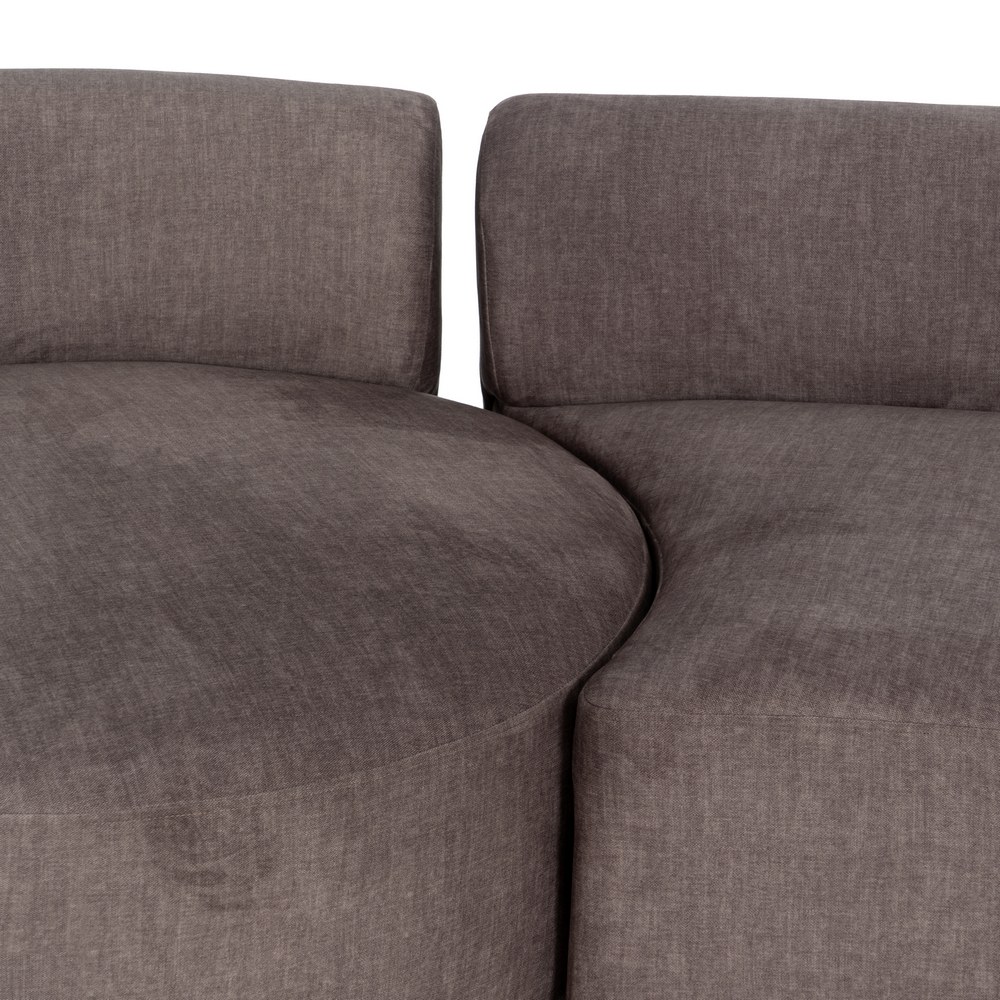 SOFÁ 3 PIEZAS GRIS TEJIDO SALÓN 405 X 112 X 70 CM - Imagen 5