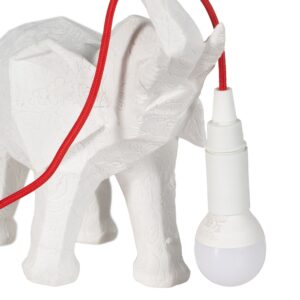LÁMPARA MESA ELEFANTE BLANCO POLIRESINA 27 X 13 X 24