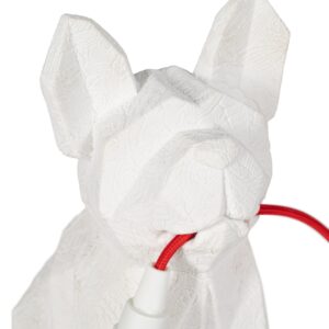 LÁMPARA MESA PERRO BLANCO POLIRESINA 18