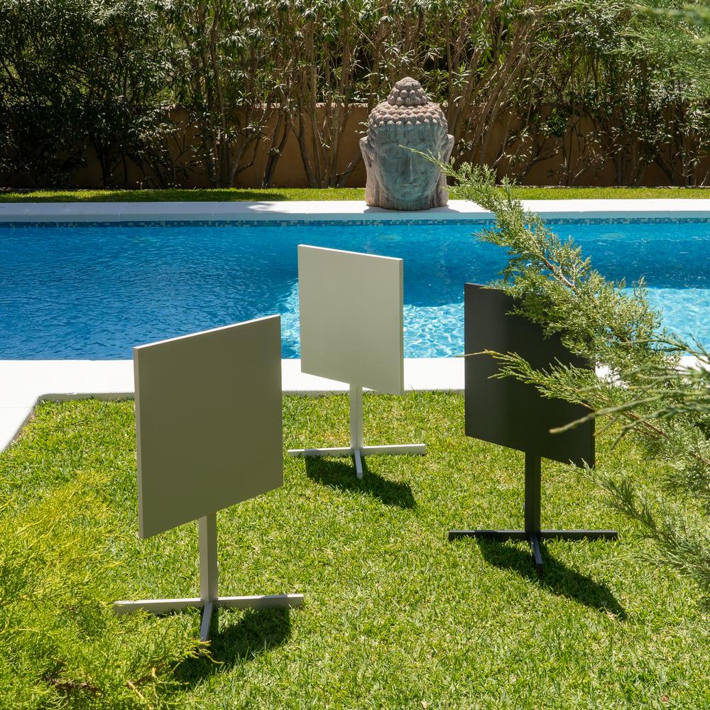 MESA AUXILIAR PLEGABLE TAUPE ACERO 70 X 70 X 74 CM - Imagen 2